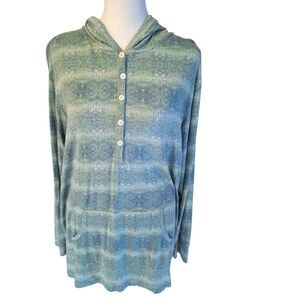 Kate Quinn Blue-Green Hooded Sweater